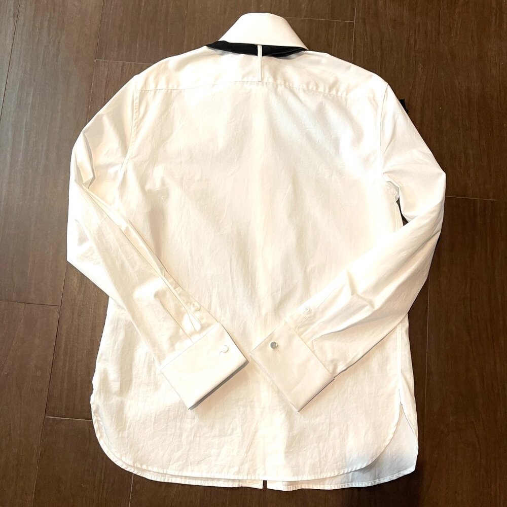 NWOT $995 Ralph Lauren Purple label Cormac Bow White Shirt - Picture 14 of 17